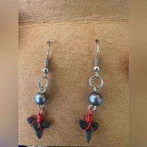 Hand made shark tooth earrings